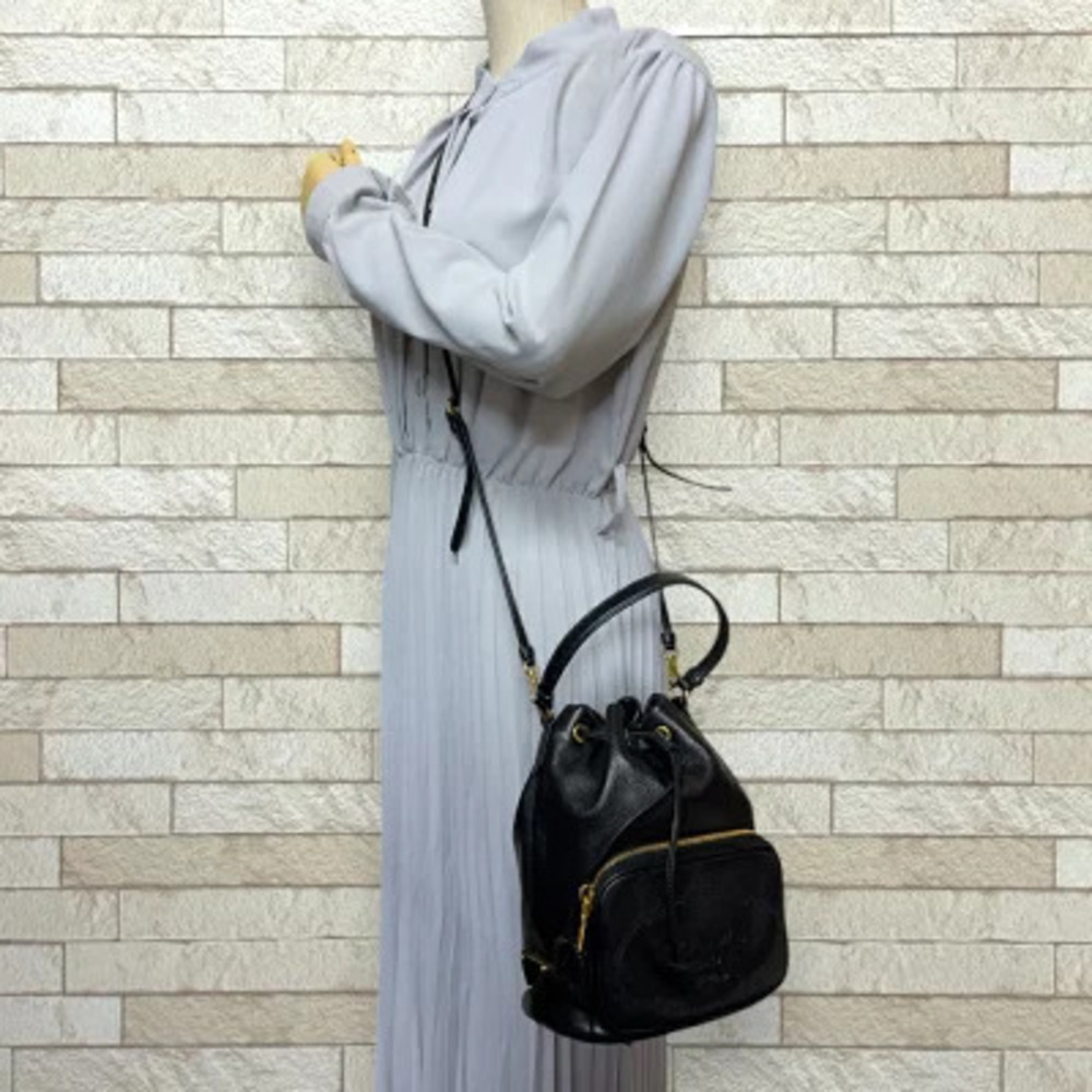 Prada Bucket Glace black Bag Calf leather Logo